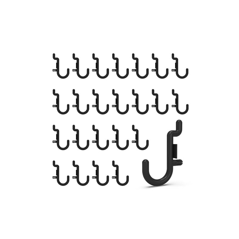 HUHOLE 100 Pack Pegboard Plastic Hooks – J Shape Peg