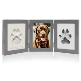 MYPAWLETS Ink&Clay Paw Print Kit Keepsake,Inkless Ink Pad & Soft Clay for Dogs/Cats Paw Prints,Pet Paw Print Impression Kit,Paw Print Stamp Pad for Dog,DIY Gifts for Pet Owners-Grey