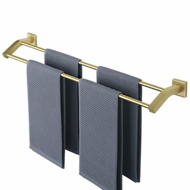 Alise Double Bath Towel Bars Towel Racks for Bathroom,Wall Mount Towel Holder Heavy Duty SUS304 Stainless Steel Towel Hanger Towel Rail,Golden Finish,28-Inch