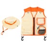 2Pcs Kids Explorer Costume Set Cargo Vest and Hat Outdoor