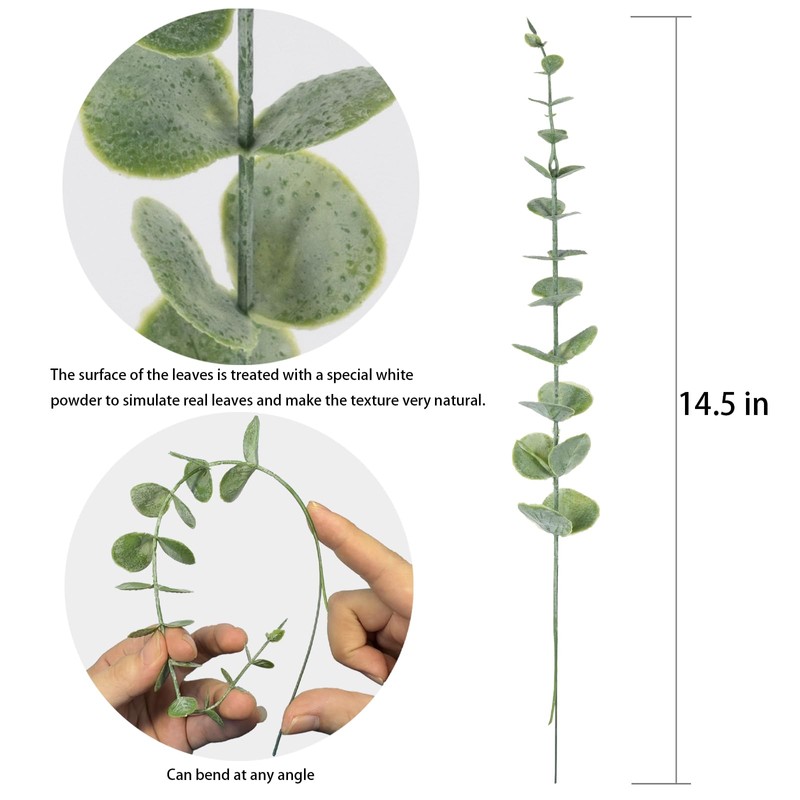 20pcs Eucalyptus Stems Artificial Eucalyptus Leaves Stems Artificial Fake Flowers