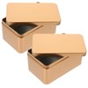 DOITOOL Household Tea Box Set of 2 Rectangular Tinplate Storage