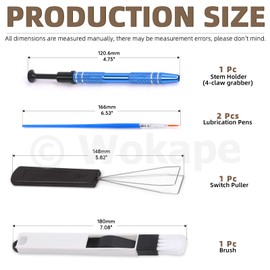 Wokape 13Pcs Keyboard Lube Kit for Mechanical Keyboard Lube, Keyboard Tools Incl Cleaning Brush Lubrication Keycap Puller Switch Opener