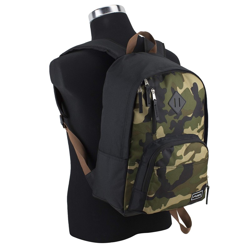 FUEL Classic Zipper Backpack With Large Front Exterior Compartment and
