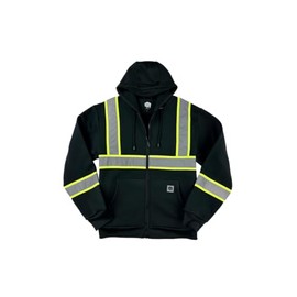 Buffalo Outdoors® Workwear Black Safety Reflective Hooded Sweatshirt (US, Alpha, Large, Black)