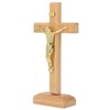Pwshymi Standing Cross Sturdy Base Handmade Crucifix Table Cross for