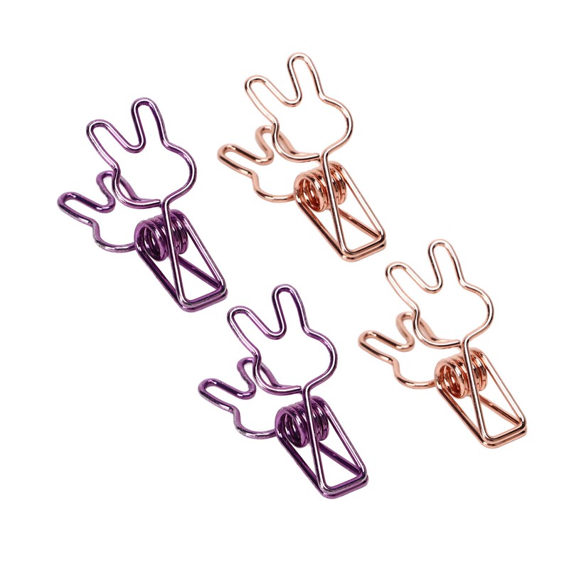 100Pcs Bunny Binder Clips Hollow Out Strong Clamping Sturdy Metal