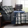 MaiRêve Full Size Comforter Set Navy Blue, Plaid Design Comforter