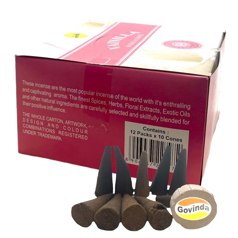 Sreevani Natural Masala Incense Cones and Holder Bundle, 120 Cones