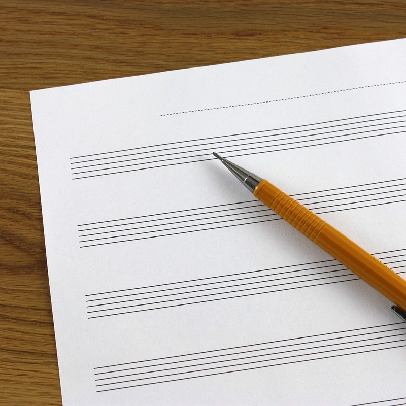 A4 Manuscript Music Paper Single Stave Staff - 30 Loose-Leaf