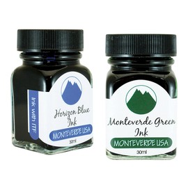 Monteverde 60ml Core Fountain Pen Ink Bottle (30ml Horizon Blue Ink Bottle G309HB, 30ml Monteverde Green Ink Bottle G309MG)