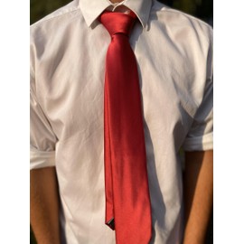 tiemart Solid Color Necktie (Crimson Red)