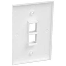Leviton 41091-2WN QuickPort Midsize Wallplate, Single Gang, 2-Port, White
