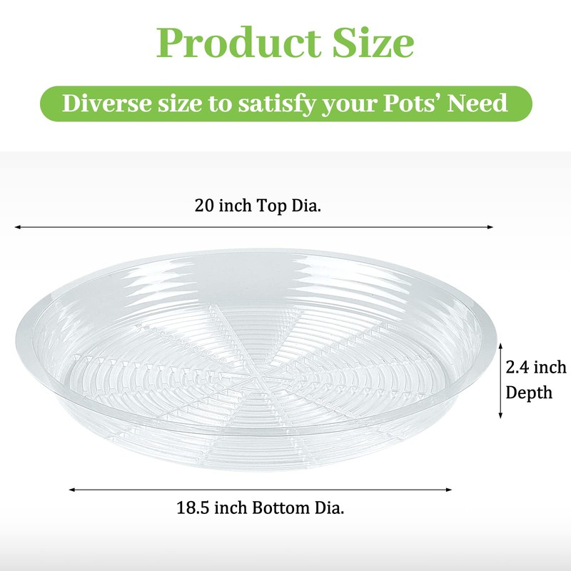 Shellwei 18 Pack 20 Inch Plastic Plant Saucers Extra Large