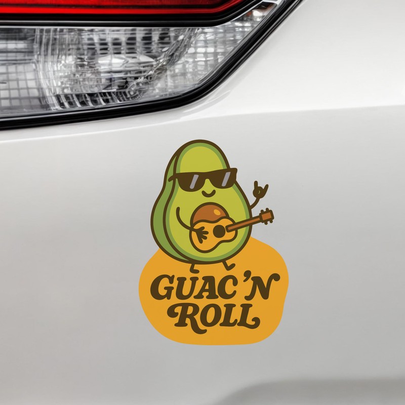 Guac 'N Roll – Funny Avocado Music Pun Sticker –