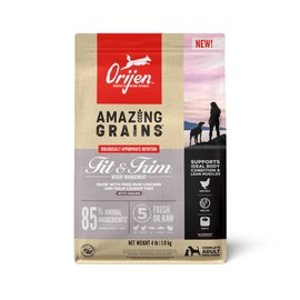 ORIJEN Amazing Grains High Protein Dry Dog Food Fit & Trim Recipe 4lb Bag
