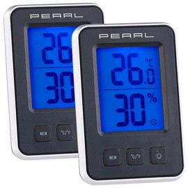 PEARL Indoor Thermometer: Set of 3 Digital Thermometer/Hygrometer, Comfort Display, LCD Display (Digital Indoor Thermometer, Thermo-Hygrometer, Digital, Refrigerator)