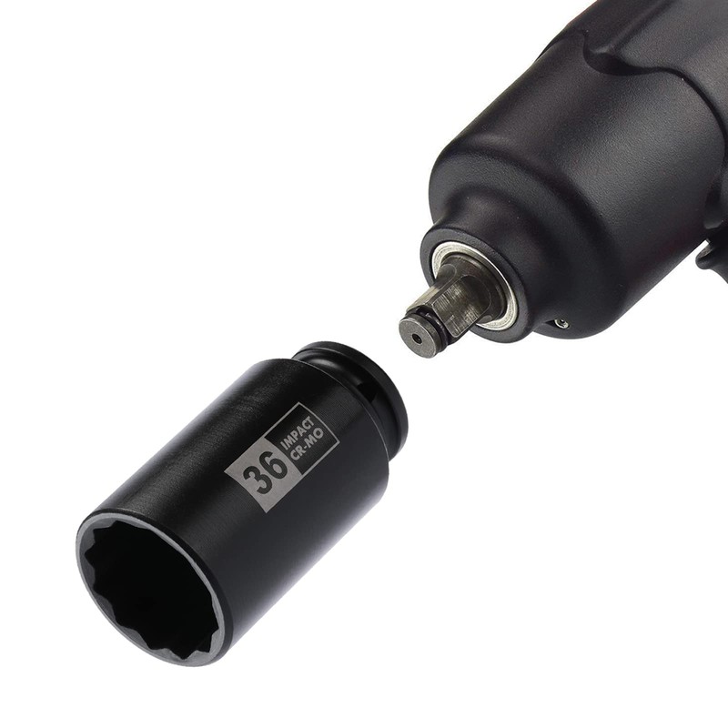 Mayouko 4PCS 1/2" Drive Deep Axle Nut Impact Socket Set,