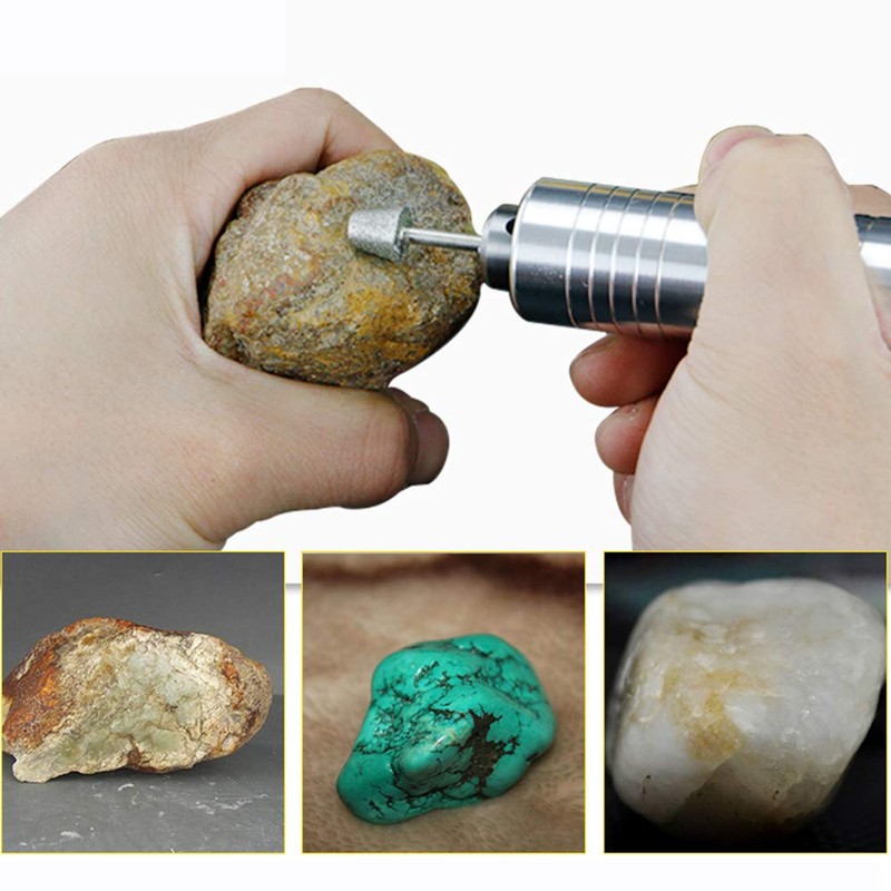 Oudtinx 50pcs Diamond Coated Grinding Head Grinding Burrs Set for