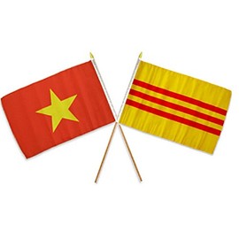 AES 12x18 12"x18" Wholesale Combo North & South Vietnam Stick Flag