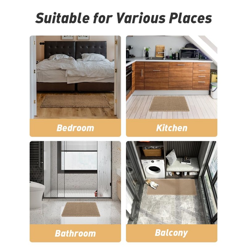 Upgraded Waffle Bath Mat 40x60 Super Absorbent Non Slip Comfortable