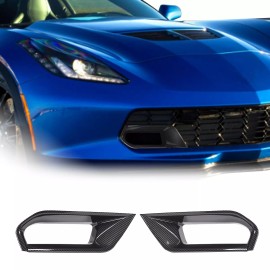 cartiangous ABS Front Bumper Air Duct Cover Trim For Corvette C7 Z06 2014-2019 Carbon Fiber