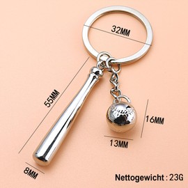 Benust Creative Sport Style Keyring, Metal Universal Car Key Fob, baseball