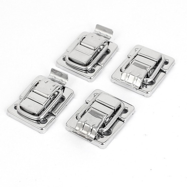 GOSONO 4Pcs/lot Silver Fastener Toggle Latch Catch Chest Case Suitcase Boxes Chests Trunk Lock Clip Clasp Trinket Tool Practical Locks