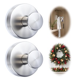 WellMade 2 Pack Brushed Stainless Steel Suction Cup Hooks for Shower, Bathroom, Kitchen, Waterproof & Rustproof Wall Hooks for Glass, Tile, Mirror