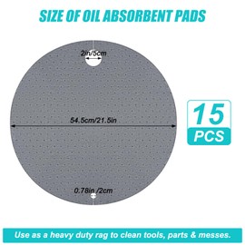 Coldairsoap 15 Pcs Drum Top Absorbent Pads for 55 Gallon Barrel, Water Absorbent Mat Oil Spill Mat for Oil-Based & Water Based Fluids