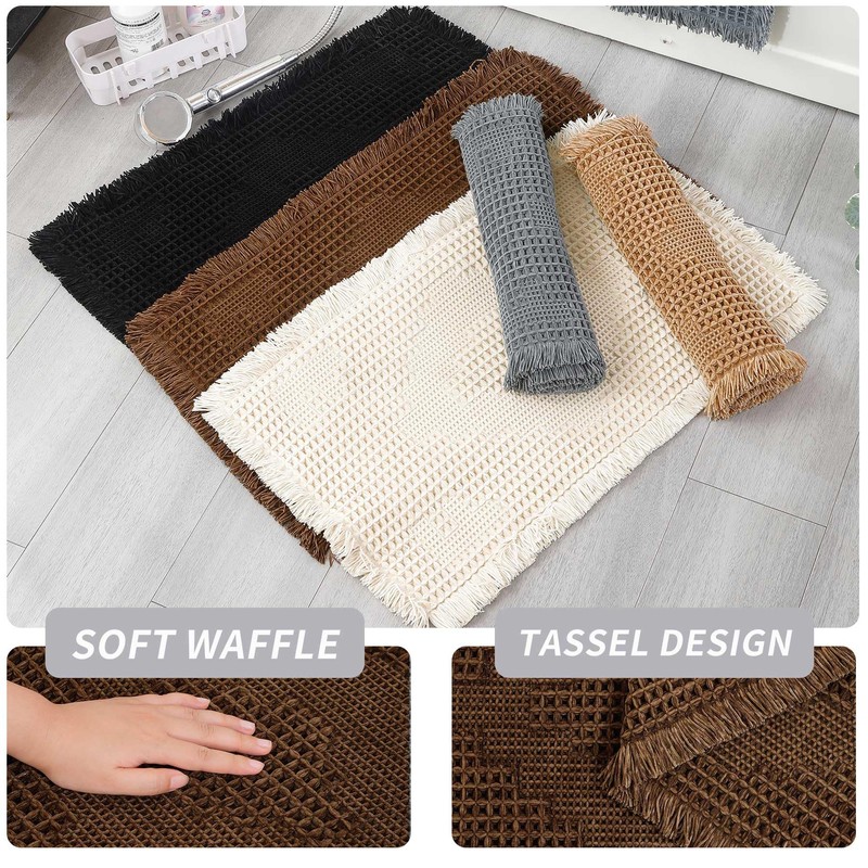LUFEIJIASHI Non Slip Bath Mats for Bathroom Soft Absorbent Boho