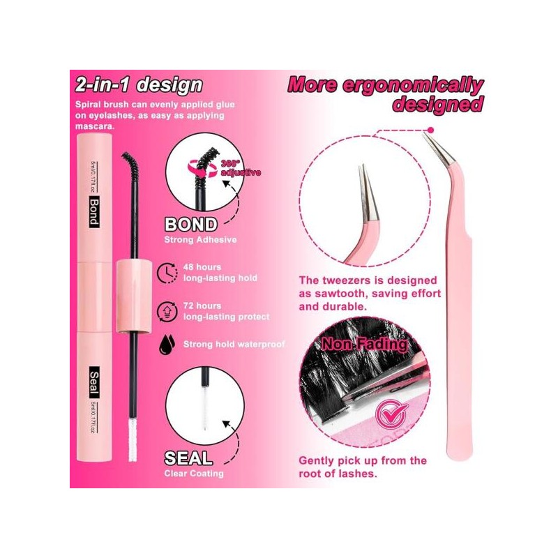 Millibest 밀리베스트 속눈썹 클러스터 키트 100D 플러프 연장 10-18mm 개별