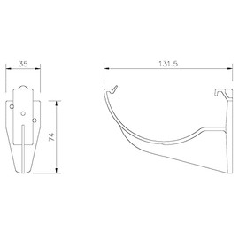 FLOPLAST 112mm Half Round Fascia Gutter Bracket - Black