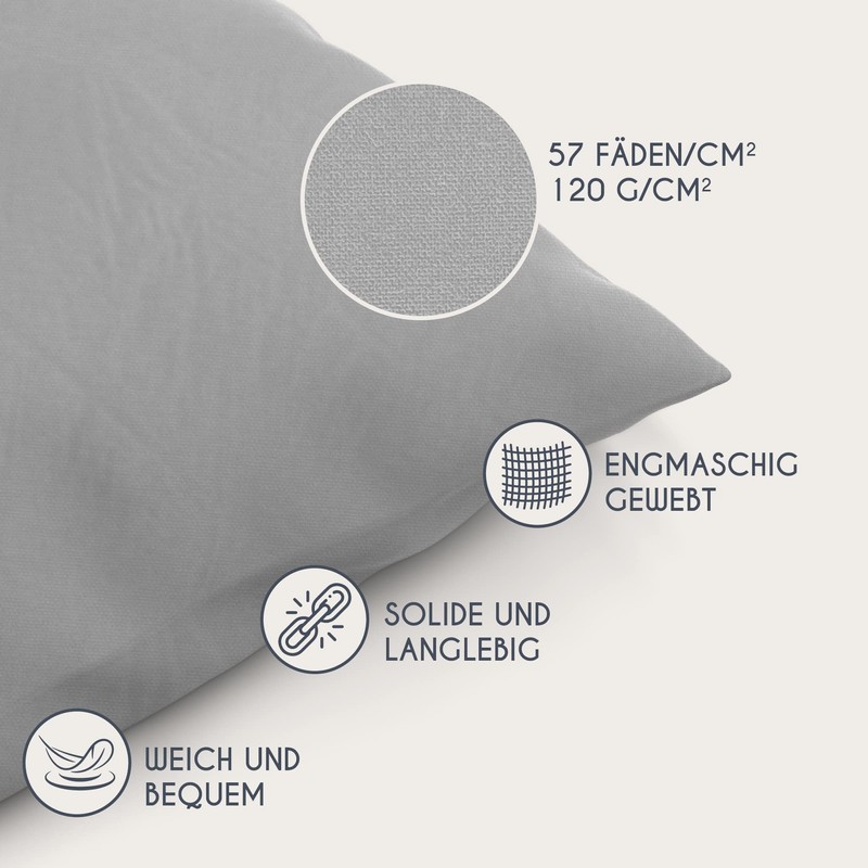 Cushion Cover 40 x 80 cm Renforcé Cotton (Set of