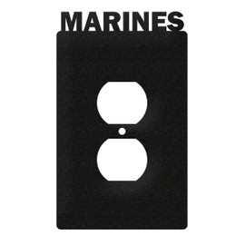 SWEN Products US Marines Wall Plate Cover (Single Outlet, Black)
