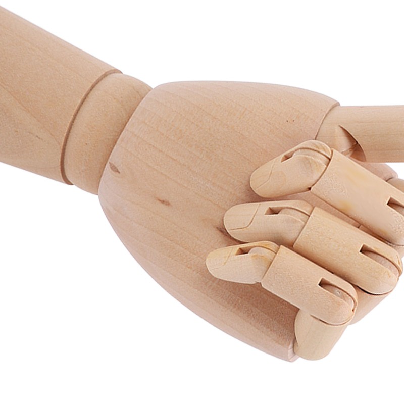 Wood Mannequin Hand Flexible Joints Fingers Drawing Mannequin Hand for