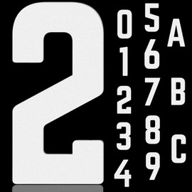 Self-adhesive 5 Inch House Numbers, Acrylic Modern House Address Numbers for Outside, Large Black Door Numbers for House Office Mailbox Door Home Room Hotel Apartments (White, 5in No.2)