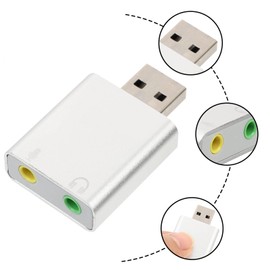 Operitacx USB Stereo Audio Adapter External Sound Card with Headphone and Microphone Jack for Laptops and Gaming Compatible with USB Audio Class Enabled Systems