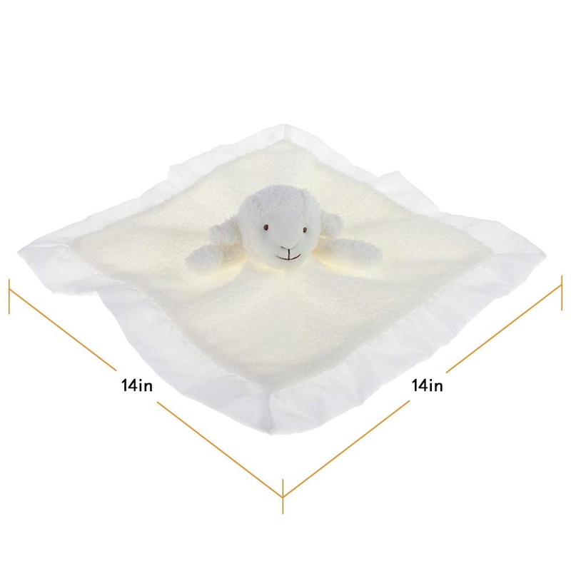 Apricot Lamb Stuffed Animals Soft Security Blanket White Lamb Infant