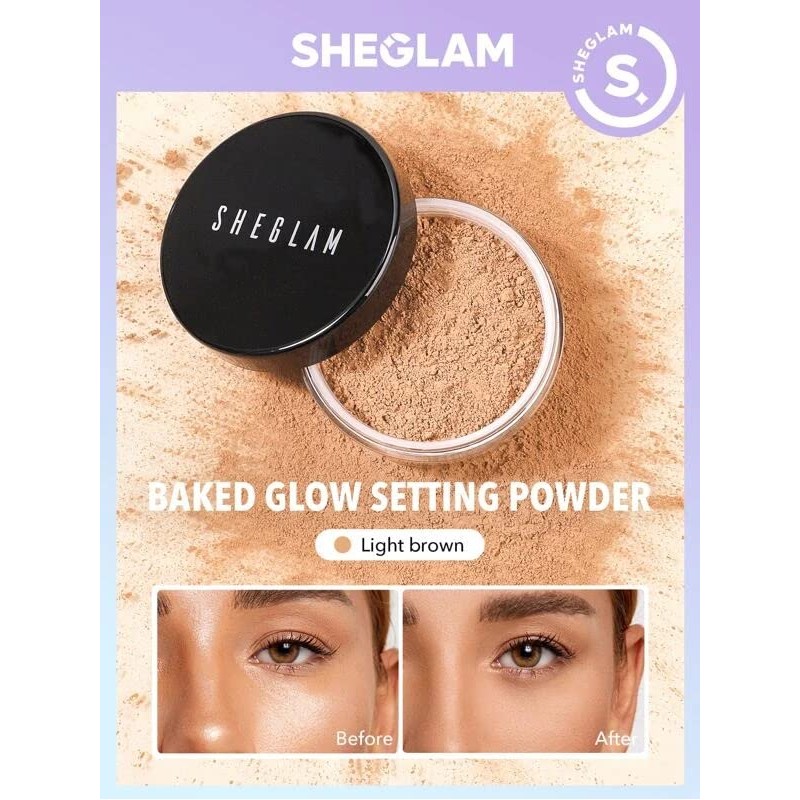 SHEGLAM Baked Glow Setting Powder Oil Control Loose Face Powder