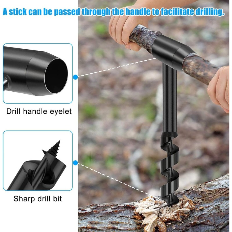 Hsthe Sea Hand Drill for Woodworking Portable, Multi-Purpose Auger, Spiral