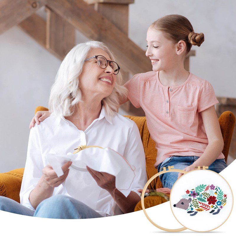 6 Pcs Embroidery Hoop 6 Size, Round Plastic Cross Stitch