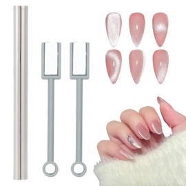 NICENEEDED 3 Pcs Cat Eye Tools for Nails, 2 Designs Double-Ended Strong Nail Wands, Nail Art Stick Tools for Manicurist Manicure Salon Home DIY Nail Design