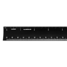 Alumicolor 6-inch Aluminum Engineer Hollow Scale for School, Office, Art and Drafting, 6IN, Black
