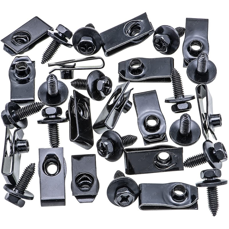 Rexka 15 Sets M6-1.0 X 20mm Car Body Bolts &