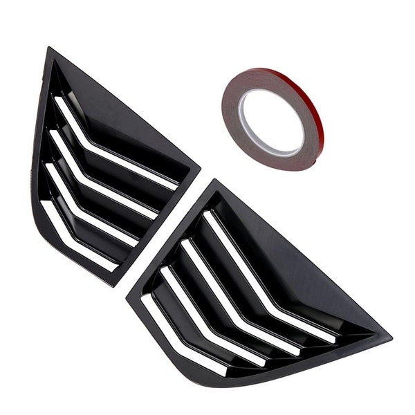 MACHSWON Rear Side Window Louvers, ABS Carbon Fiber Black Rear