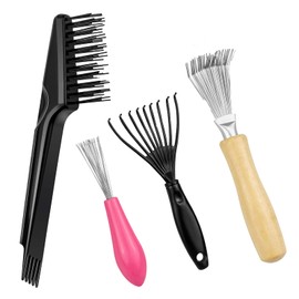 4 Pack Hair Brush Cleaner tool Rake Comb Cleaner Brush for Removing Embedded Hair Dust Different Combs Home and Salon Use