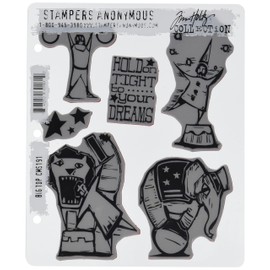 Stampers Anonymous Tim Holtz Cling Rubber Stamp Set, 7 by 8.5-Inch, Big Top