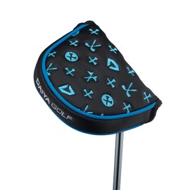 DAIYA GOLF PC-5002 90 Diamond Putter Cover Mallet Magnetic Monogram Embroidery PU Leather Black