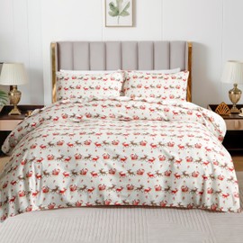 Elegant Comfort Ultra Soft 4-Piece 100% Turkish Cotton Flannel Sheet Set - Holiday Christmas Flannel Sheets, Warm and Cozy Premium Quality, Deep Pocket Fitted Sheet- Twin XL, Santa Sleigh